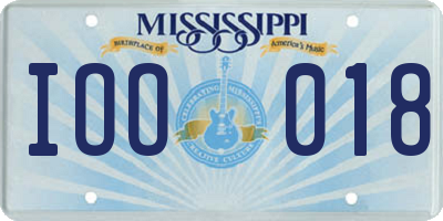 MS license plate IOO018