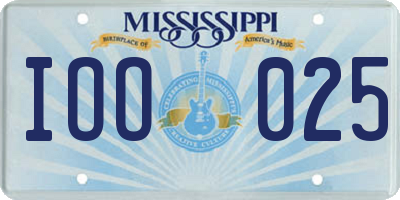 MS license plate IOO025