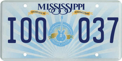 MS license plate IOO037