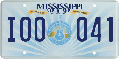 MS license plate IOO041