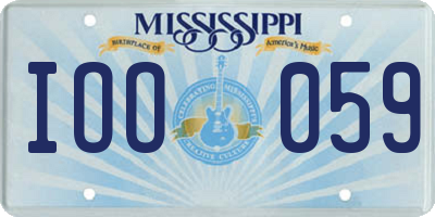 MS license plate IOO059