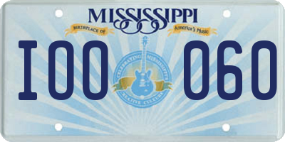 MS license plate IOO060