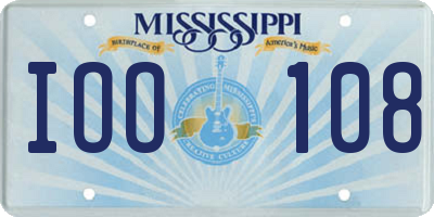 MS license plate IOO108