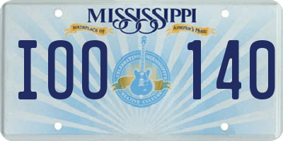 MS license plate IOO140