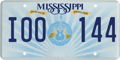 MS license plate IOO144