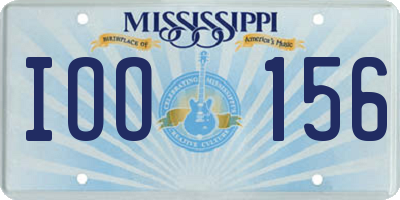 MS license plate IOO156