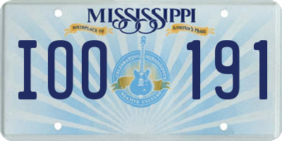 MS license plate IOO191