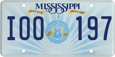MS license plate IOO197