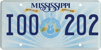 MS license plate IOO202