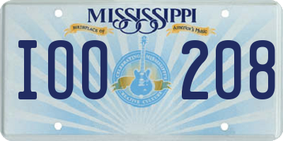 MS license plate IOO208