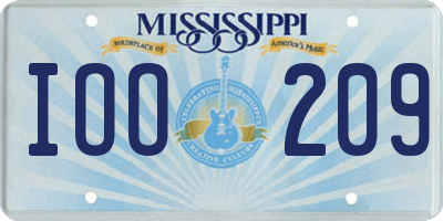 MS license plate IOO209