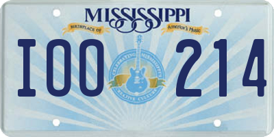 MS license plate IOO214