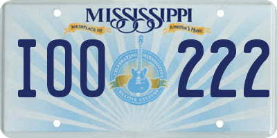 MS license plate IOO222