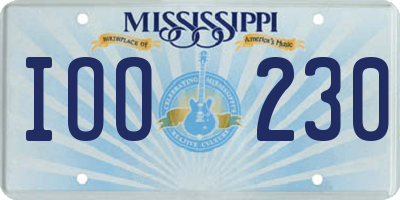 MS license plate IOO230