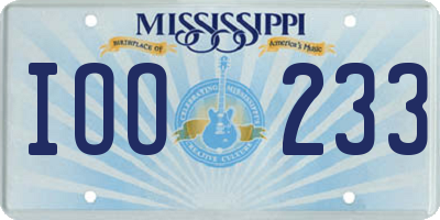 MS license plate IOO233