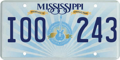 MS license plate IOO243