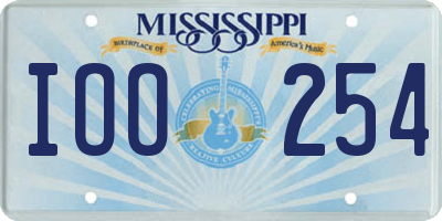 MS license plate IOO254