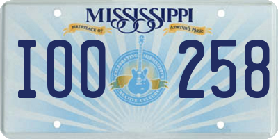 MS license plate IOO258