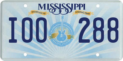 MS license plate IOO288