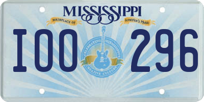 MS license plate IOO296