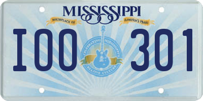 MS license plate IOO301