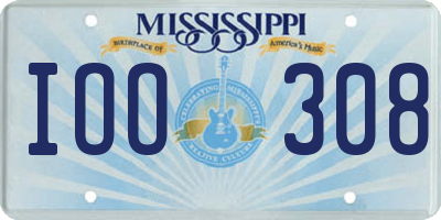 MS license plate IOO308