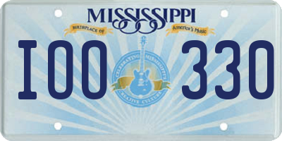 MS license plate IOO330