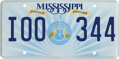 MS license plate IOO344