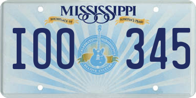 MS license plate IOO345