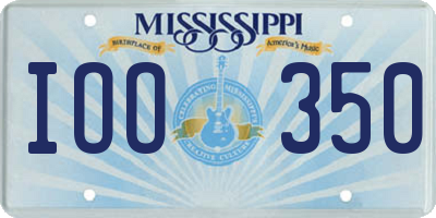 MS license plate IOO350