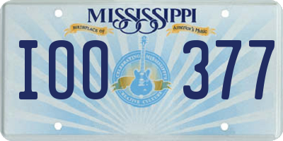 MS license plate IOO377