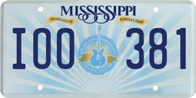 MS license plate IOO381