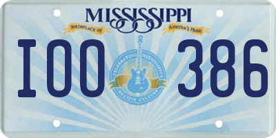 MS license plate IOO386