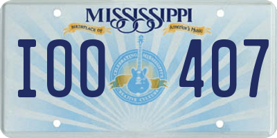MS license plate IOO407