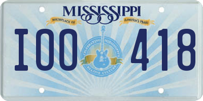 MS license plate IOO418