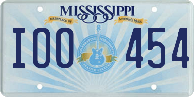 MS license plate IOO454
