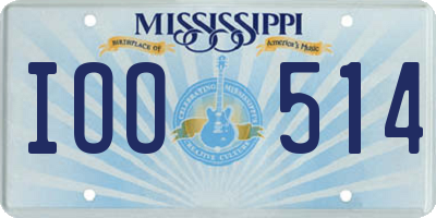 MS license plate IOO514