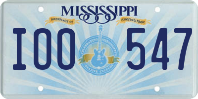 MS license plate IOO547