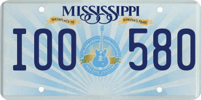 MS license plate IOO580