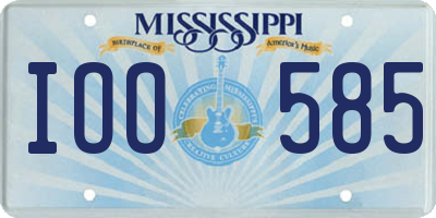 MS license plate IOO585