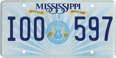 MS license plate IOO597