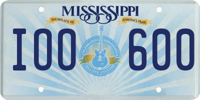 MS license plate IOO600