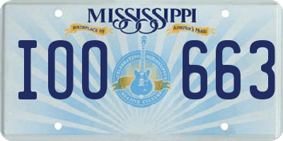 MS license plate IOO663