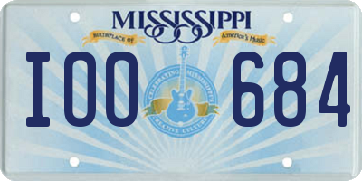 MS license plate IOO684