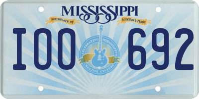MS license plate IOO692