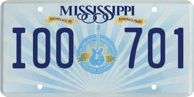 MS license plate IOO701