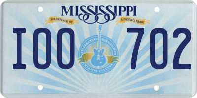 MS license plate IOO702