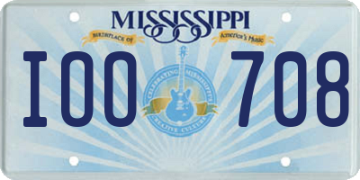 MS license plate IOO708