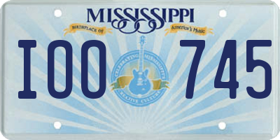 MS license plate IOO745