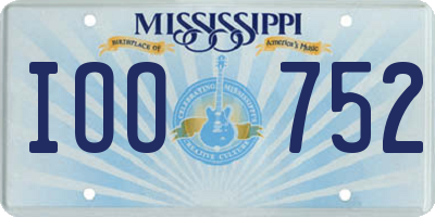 MS license plate IOO752